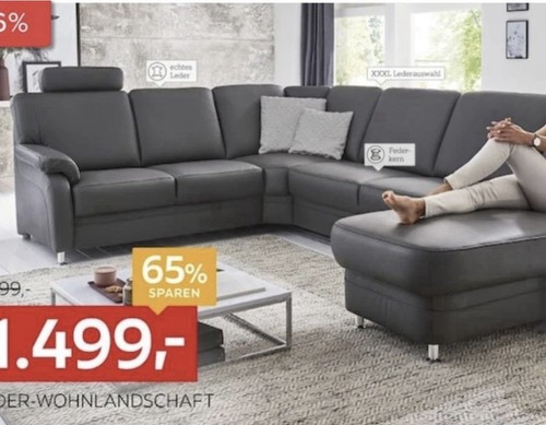Große schwarze leder eckcouch - große,