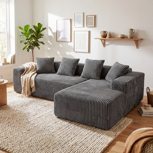 Ecksofa corduroy form - ecksofa,
