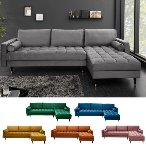Elegantes ecksofa cozy velvet - elegantes,